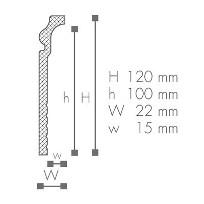 Плинтус NMC CF3 Wallstyl 120х22х2000 мм Плинтус NMC CF3 Wallstyl 120х22х2000 мм