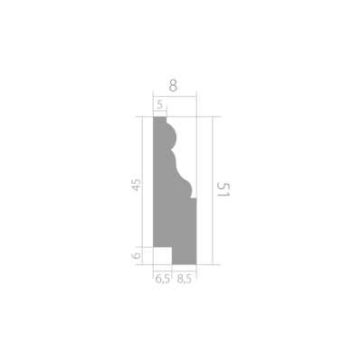 Молдинг Ultrawood арт. Trim 0002A (2440 х 51 х 15) из лдф Молдинг Ultrawood арт. Trim 0002A (2440 х 51 х 15) из лдф