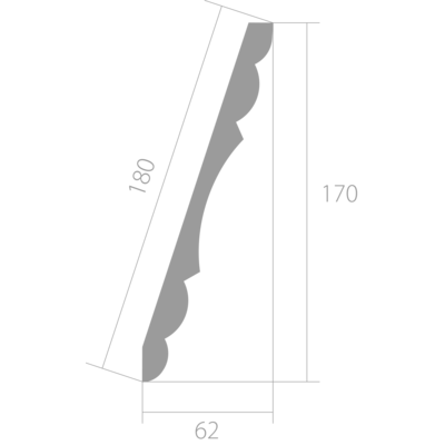 Карниз Ultrawood арт. CR 0022 (2440 х 170 х 62) из лдф Карниз Ultrawood арт. CR 0022 (2440 х 170 х 62) из лдф