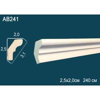 Потолочный плинтус гладкий AB241Перфект