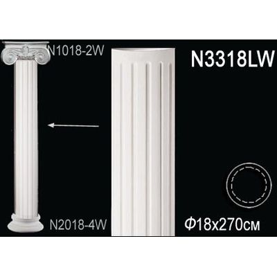 Декоративная колонна N3318LW Перфект полиуретан