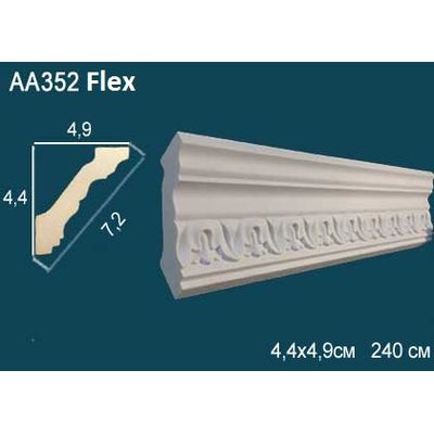 Потолочный плинтус с рисунком гибкий АА352F Перфект гибкий полиуретан
