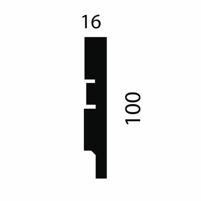 Плинтус Cosca Decor AP75 под покраску, 100x16x2400 мм, белый, МДФ