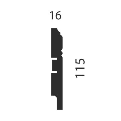 Плинтус Cosca Decor AP17 под покраску, 115x16x2400 мм, белый, МДФ