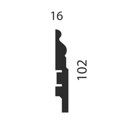 Плинтус Cosca Decor AP18 под покраску, 102x16x2400 мм, белый, МДФ