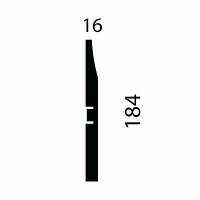 Плинтус Cosca Decor AP25 под покраску, 184x16x2400 мм, белый, МДФ