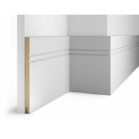 Плинтус Cosca Decor AP27 под покраску, 230x16x2400 мм, белый, МДФ