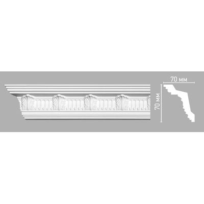 Плинтус потолочный с рисунком DECOMASTER 95017 (70х70х2400мм) полиуретан