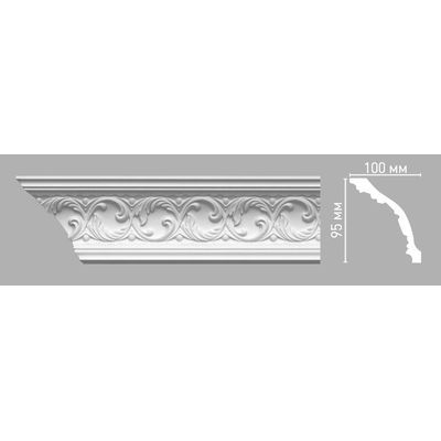 Плинтус потолочный с рисунком DECOMASTER 95103 (95х100х2400мм) полиуретан