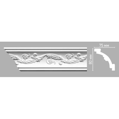Плинтус потолочный с рисунком DECOMASTER 95020 (80х75х2400мм) полиуретан