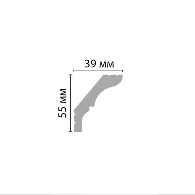Плинтус потолочный гладкий DECOMASTER D112ДМ (55*39*2000мм) дюрополимер