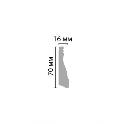 Плинтус напольный D193 ДМ(70*16*2000 мм) DECOMASTER дюрополимер