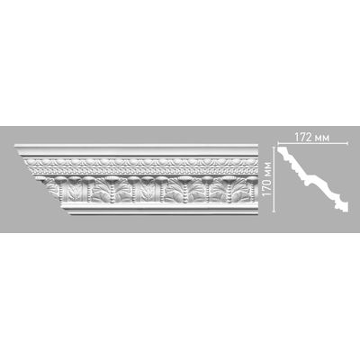 Плинтус потолочный с рисунком DECOMASTER 95141 (170х172х2400мм) полиуретан