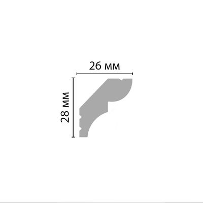 Плинтус потолочный гладкий DECOMASTER D008ДМ (28*26*2000мм) дюрополимер