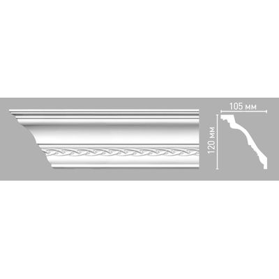 Плинтус потолочный с рисунком DECOMASTER 95107 (125х130х2400мм) полиуретан