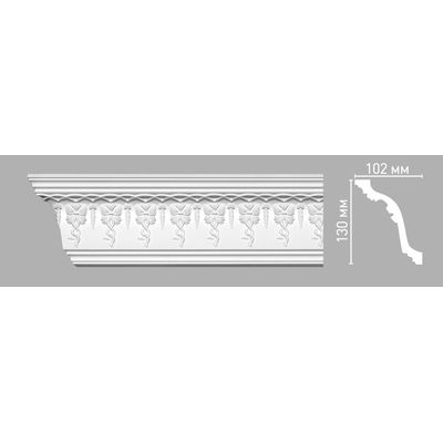 Плинтус потолочный с рисунком DECOMASTER 95698 (130х102х2400мм) полиуретан