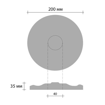 Розетка DECOMASTER 80201 (d нар. 200, d вн. 40, h=35мм) полиуретан