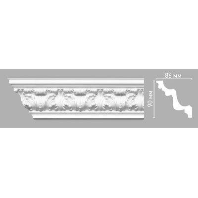 Плинтус потолочный с рисунком DECOMASTER 95027 (90х86х2400мм) полиуретан