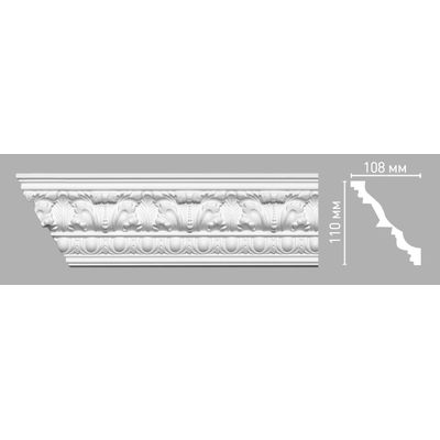 Плинтус потолочный с рисунком DECOMASTER 95096 (110х108х2400мм) полиуретан