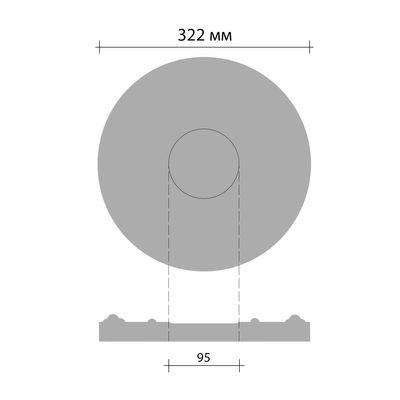 Розетка потолочная DECOMASTER 80203/10 (d нар. 322, d вн. 95,) полиуретан Розетка потолочная DECOMASTER 80203/10 (d нар. 322, d вн. 95,) полиуретан