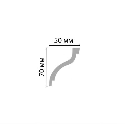 Плинтус потолочный гладкий DECOMASTER 96212 (70х50х2400мм) полиуретан