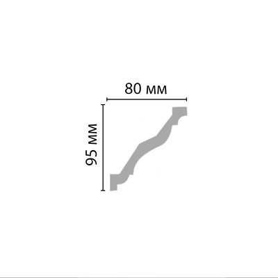 Плинтус потолочный гладкий DECOMASTER 96625F гибкий (95*80*2400мм) полиуретан