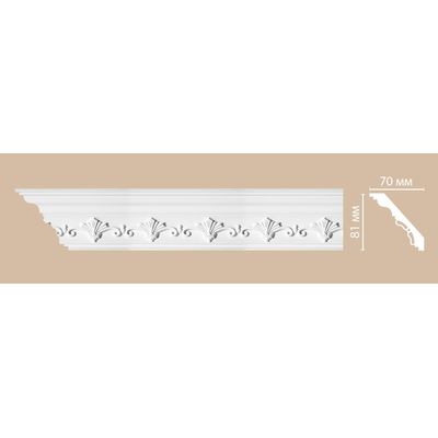 Плинтус потолочный с рисунком DECOMASTER DT-9854 (73*81*2400мм) полиуретан