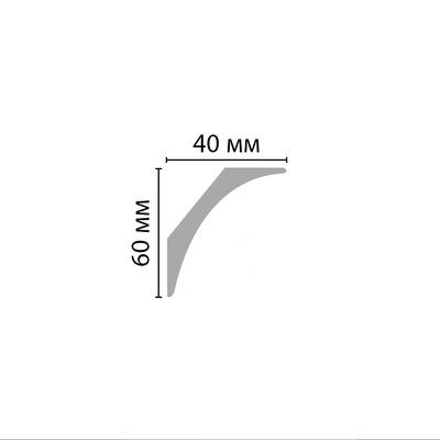 Плинтус потолочный гладкий DECOMASTER D212 ДМ (60*40*2000мм) дюрополимер