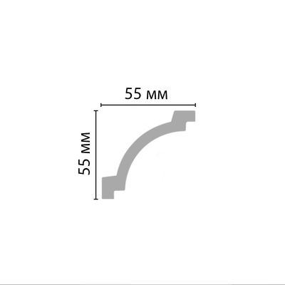 Плинтус потолочный гладкий DECOMASTER 96516 (55х55х2400мм) полиуретан