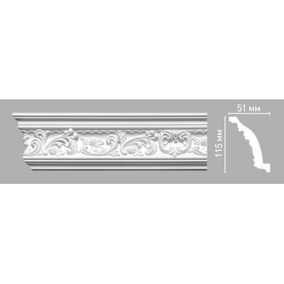 Плинтус потолочный с рисунком DECOMASTER 95104 (115х51х2400мм) полиуретан