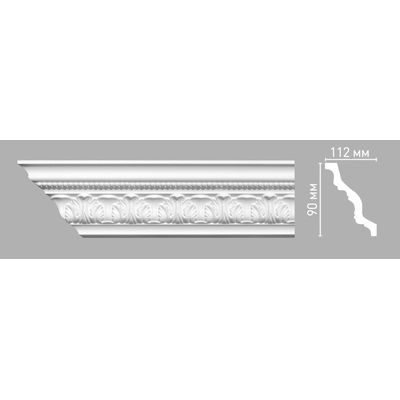 Плинтус потолочный с рисунком DECOMASTER 95095 (90х112х2400мм) полиуретан