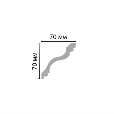 Плинтус потолочный гладкий DECOMASTER 96514 (70х70х2400мм) полиуретан