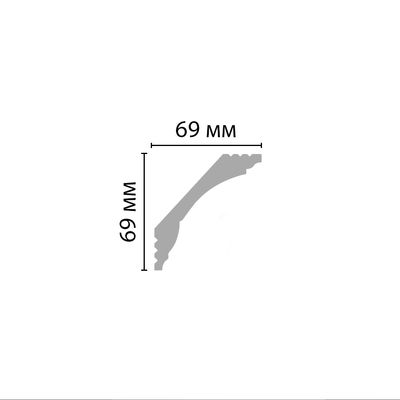Плинтус потолочный гладкий DECOMASTER D100ДМ (69*69*2000мм) дюрополимер