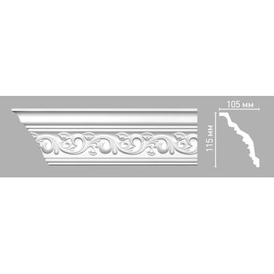 Плинтус потолочный с рисунком DECOMASTER 95831 (105х115х2400мм) полиуретан