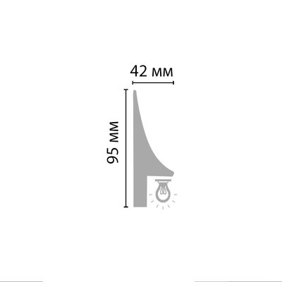Плинтус напольный DECOMASTER A207 (95*42*2000мм) дюрополимер