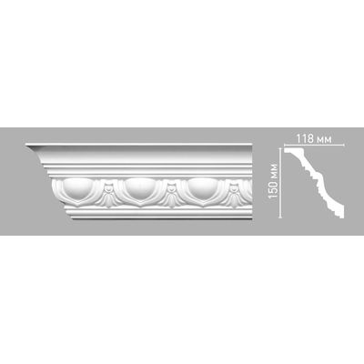 Плинтус потолочный с рисунком DECOMASTER 95090 (118х150х2400мм) полиуретан