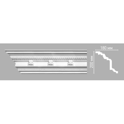 Плинтус потолочный с рисунком DECOMASTER 95144 (200х180х2400мм) полиуретан