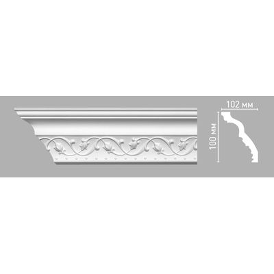 Плинтус потолочный с рисунком DECOMASTER 95821 (100х102х2400мм) полиуретан