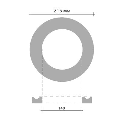 Розетка потолочная DECOMASTER 80205 (внешний диаметр 215мм, внутренний — 140мм) полиуретан