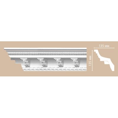 Плинтус потолочный с рисунком DECOMASTER 95308 (135*135*2400мм) полиуретан