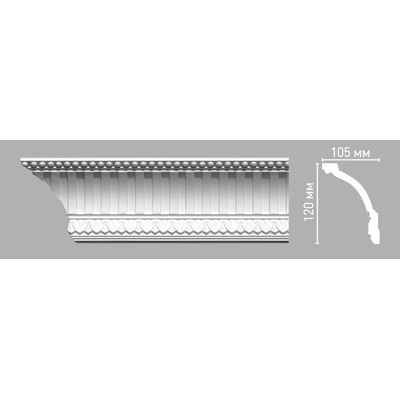 Плинтус потолочный с рисунком DECOMASTER 95105 (120х105х2400мм) полиуретан