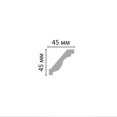 Плинтус потолочный гладкий DECOMASTER 96612 (45*45*2400мм) полиуретан