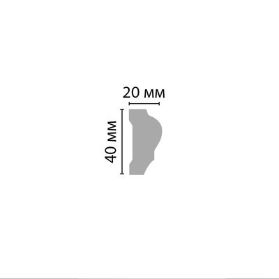 Молдинг гладкий DECOMASTER DP-304 (40*20*2400мм) полиуретан