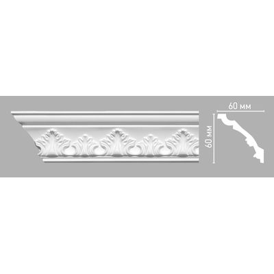 Плинтус потолочный с рисунком DECOMASTER 95015 (60х60х2400мм) полиуретан