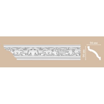Плинтус потолочный с рисунком DECOMASTER 95292F гибкий (94*94*2400мм)