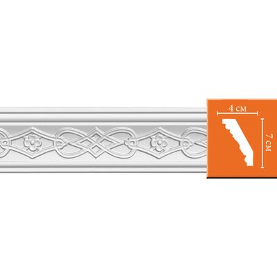 Плинтус потолочный с рисунком DECOMASTER 95619 (70*40*2400мм) полиуретан